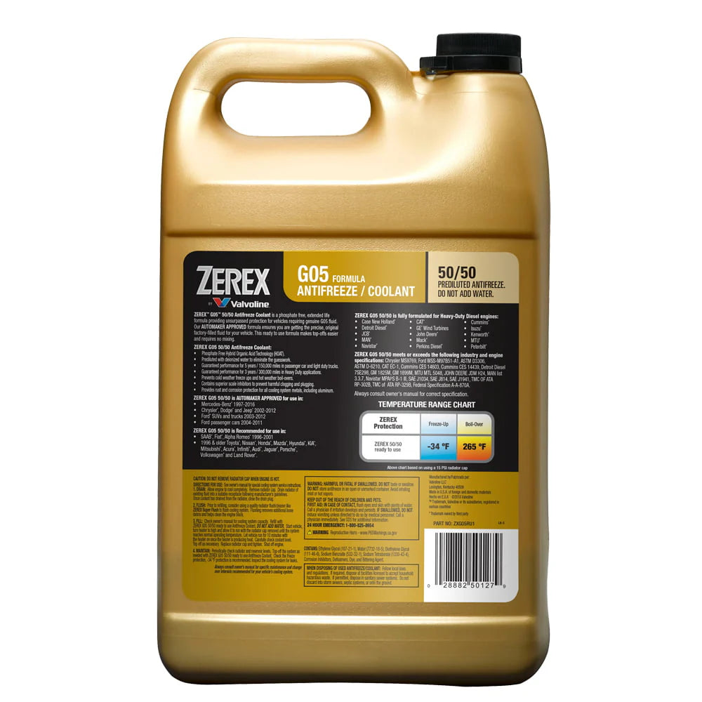 Zerex G05 Phosphate Free Antifreeze / Coolant 50/50 Ready-to-Use 1 GA