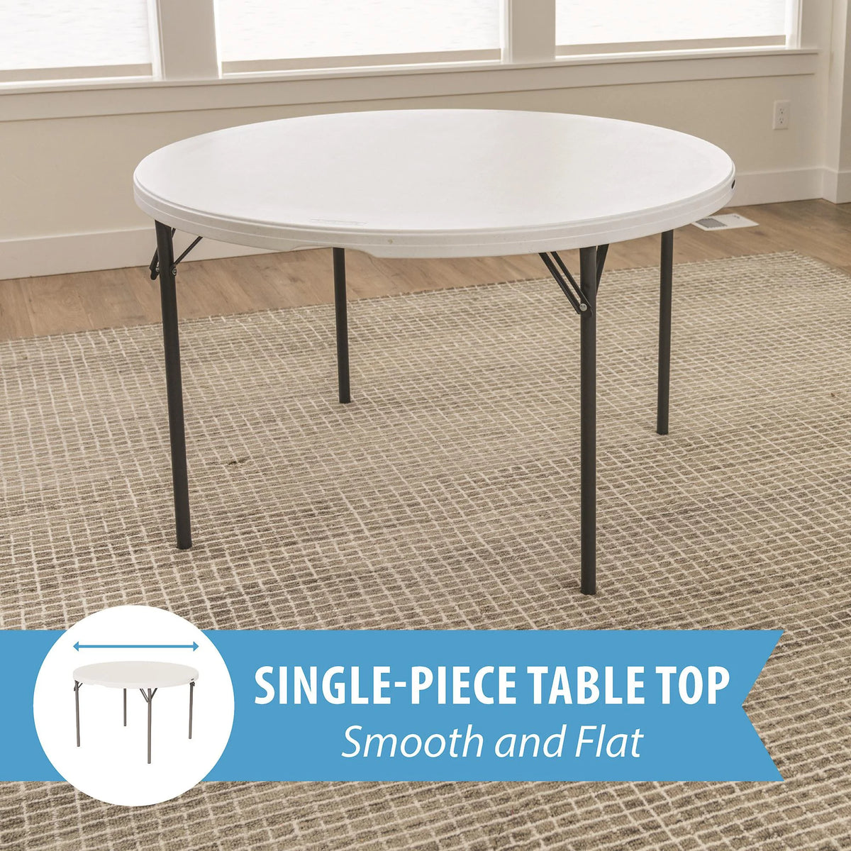 Lifetime 48 inch Round Nesting Table, Indoor/Outdoor Light Commercial Grade, White (81111)