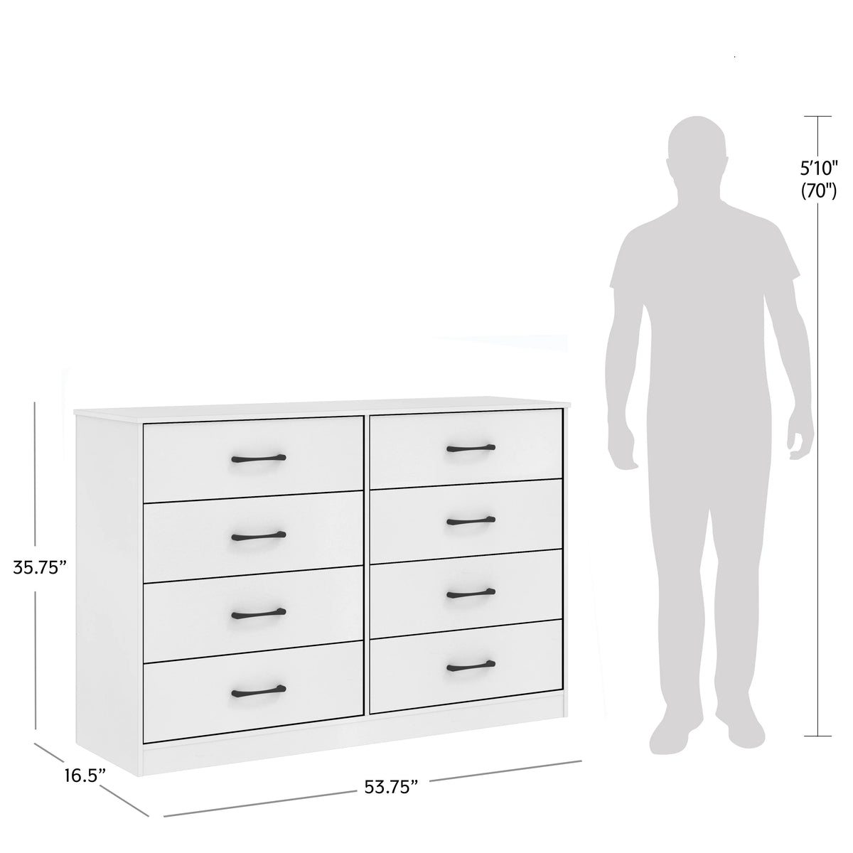 Mainstays Ardent 8 Drawer Dresser, Black