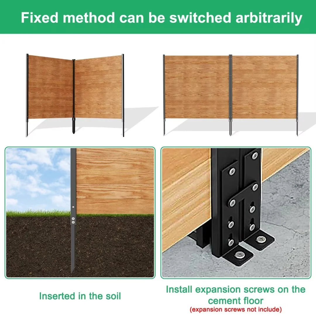 "NAIZEA Air Conditioner Fence, Pool Equipment Enclosure, Trash Can Enclosure, Metal Stake Wood Fence Panel 38"" W x 60"" H"