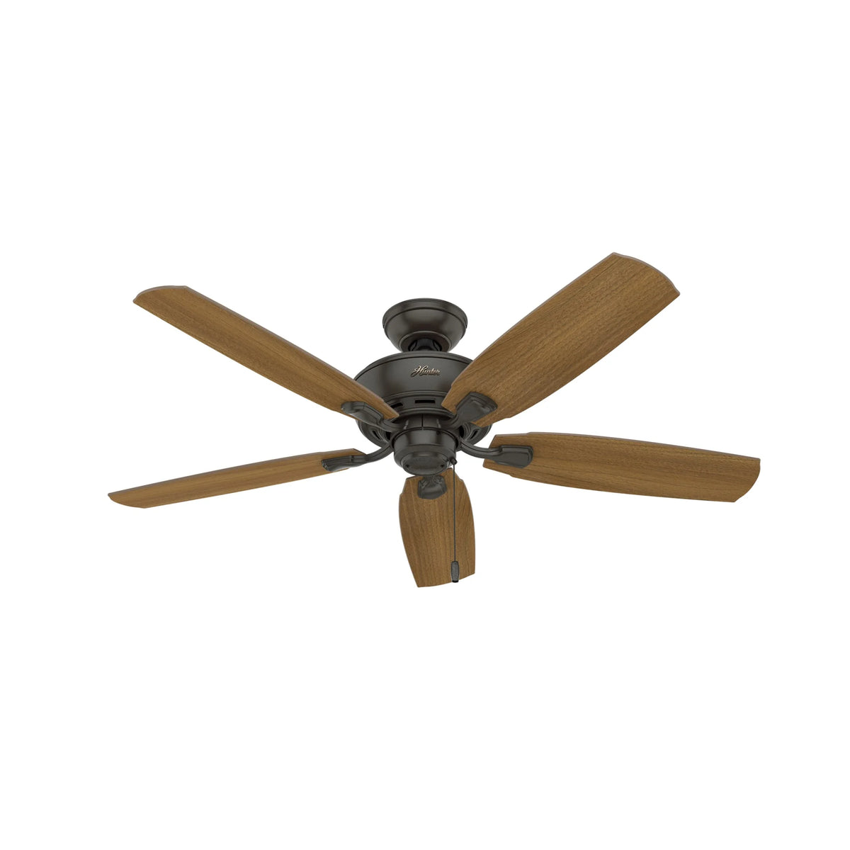 Hunter - Amberlin Indoor Ceiling Fan With Light, 52-inch, Brushed Nickel, Casual-style, 3-speed WhisperWind Motor, 53216, for Living Rooms, Bedrooms