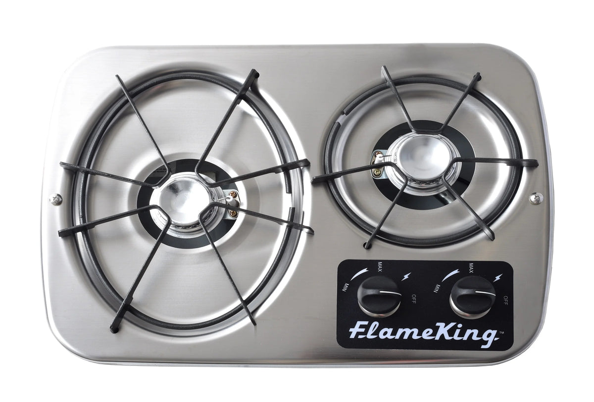 Flame King YSNHT600 2-Burner Built-in RV Cooktop Propane Stove