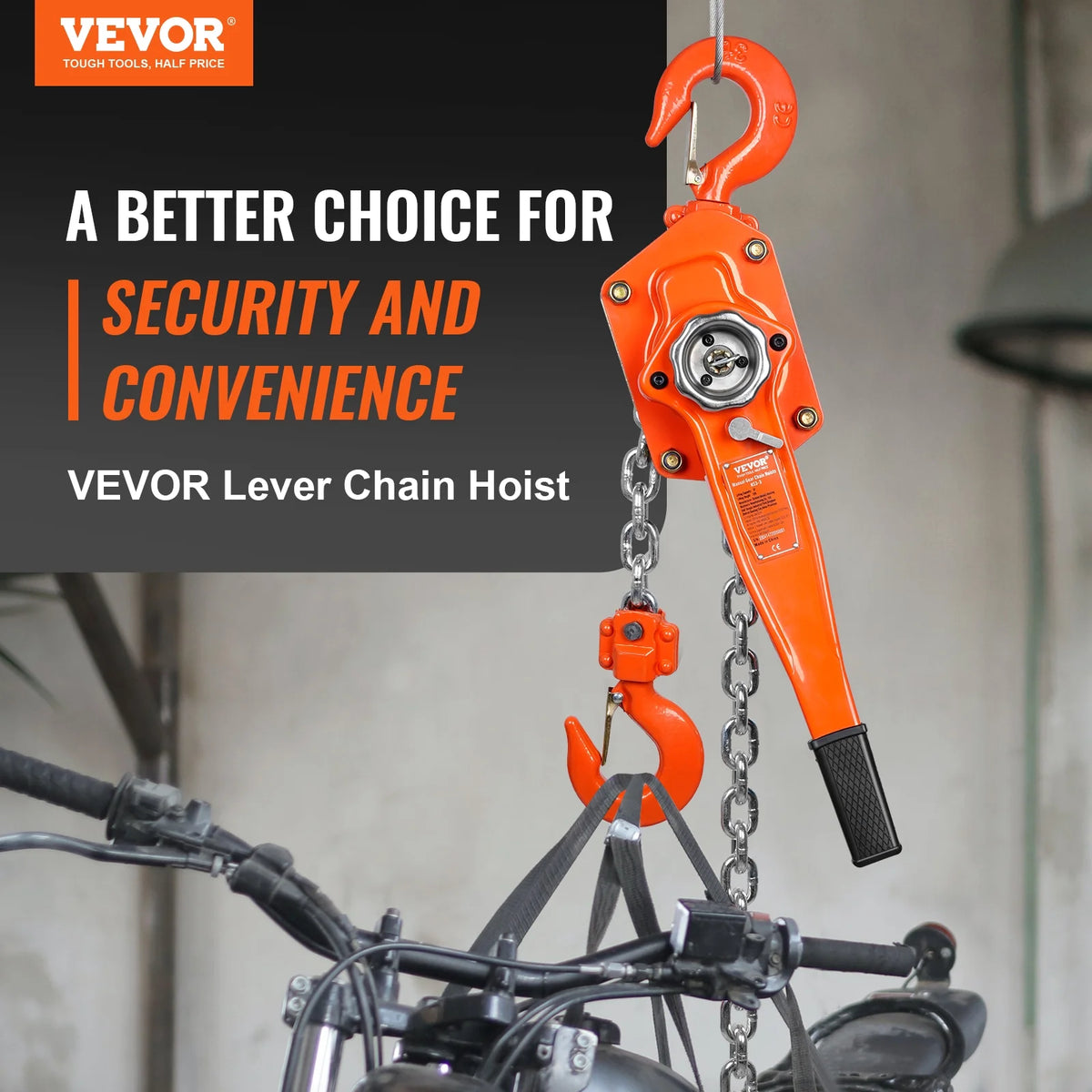 VEVOR Manual Lever Chain Hoist, 3 Ton 6600 lbs Capacity 10 FT Come Along, G80 Galvanized Carbon Steel with Weston Double-Pawl Brake, Auto Chain Leading & 360�� Rotation Hook, for Garage Factory Dock