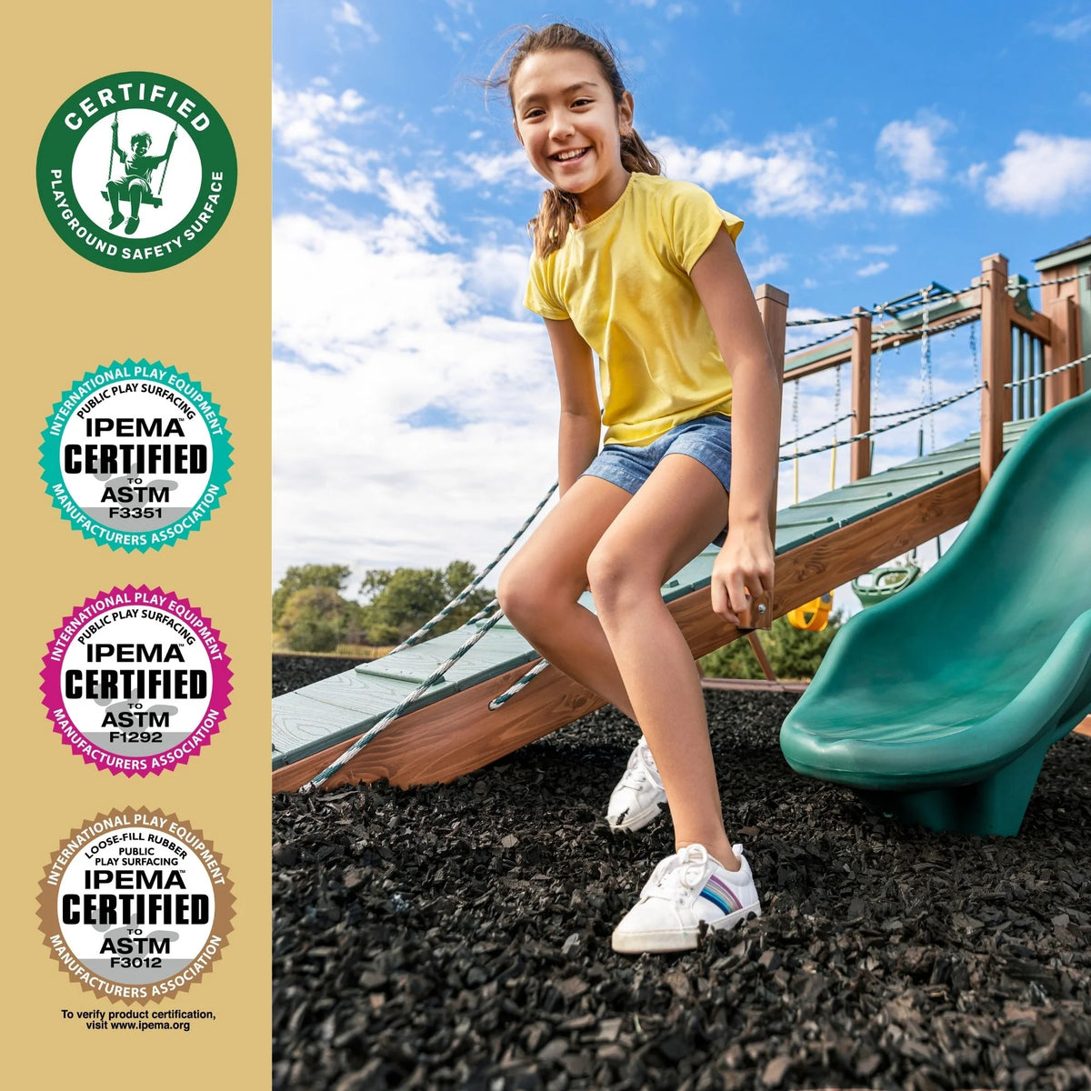 GroundSmart Black Rubber Mulch, 37.5 Cu Ft