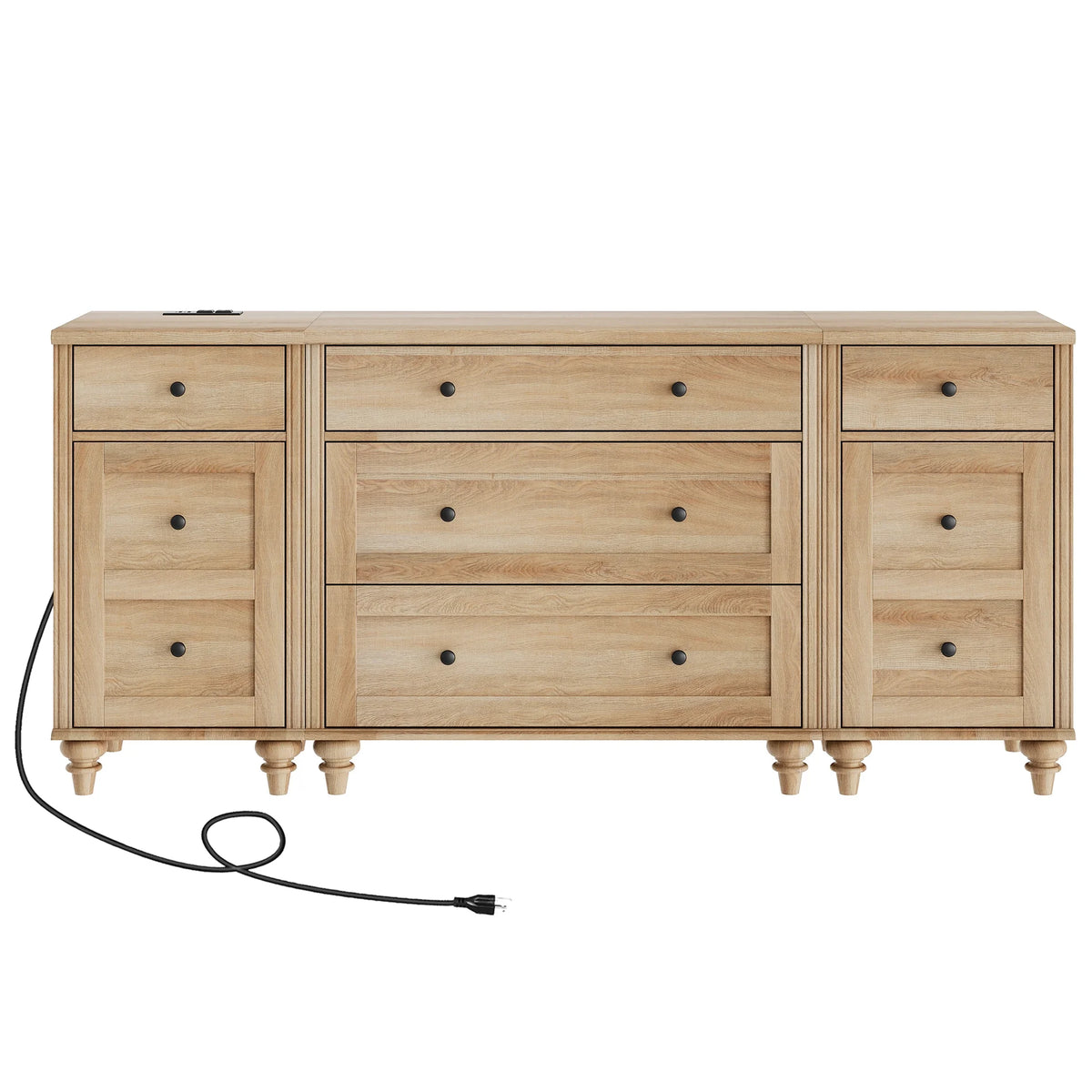 Oak 6 Dresser for Living Room