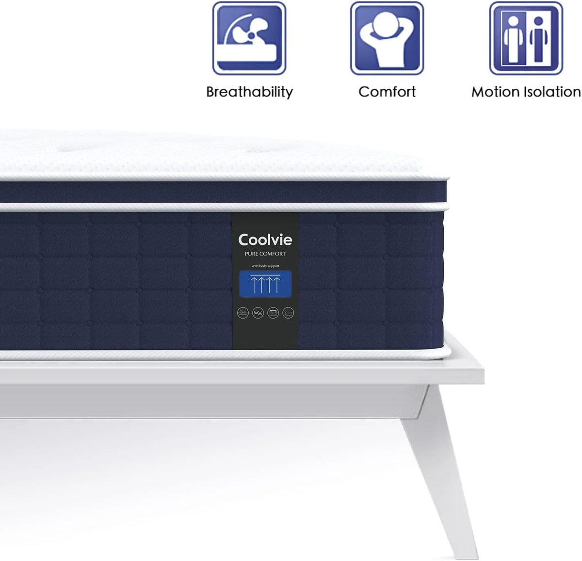 Full Size Mattress, 12 inch Hybrid Full Mattress in a Box, with 3 Layer Premium Foam and Pocket Springs, Medium Firm Feel