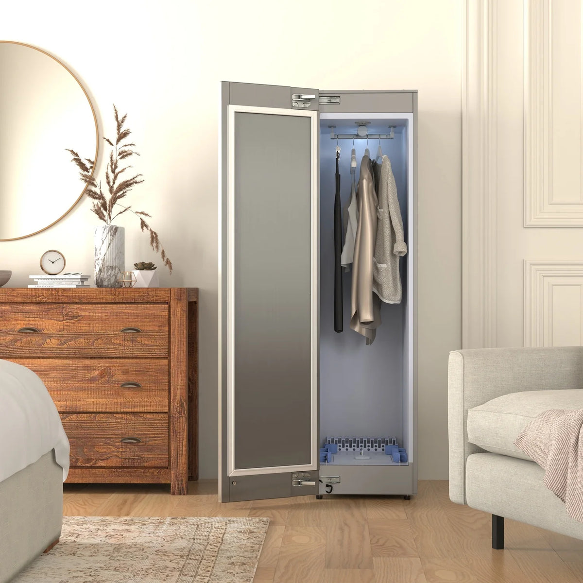 Equator Steam Dryer Closet REMOVE WRINKLES Sanitize Deodorize Refresh Slim110V