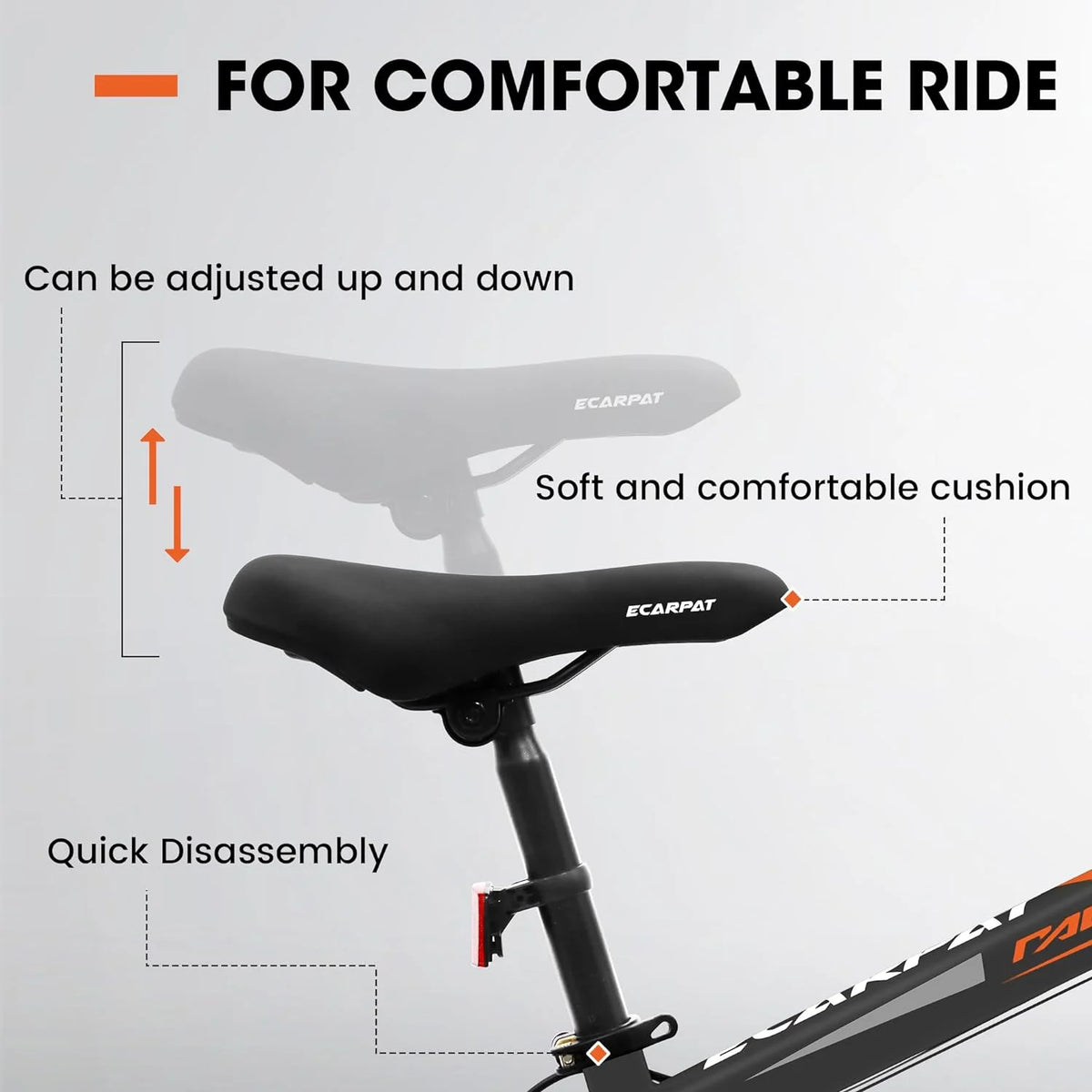 20 Inch Mountain Bike for 7-15 Years Old, 7 Speed Kids Bike with High Carbon Steel Frame, Fat Tire and Dual Disc Brake, Front Suspension Mountain Bicycle Gift for Boys Girls, Grey-Orange