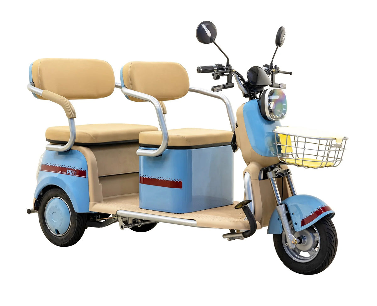 Massimo MGC E-Trike 3-Wheel Electric Cart �C 17 MPH, 2-Seater Adult Scooter �C Blue