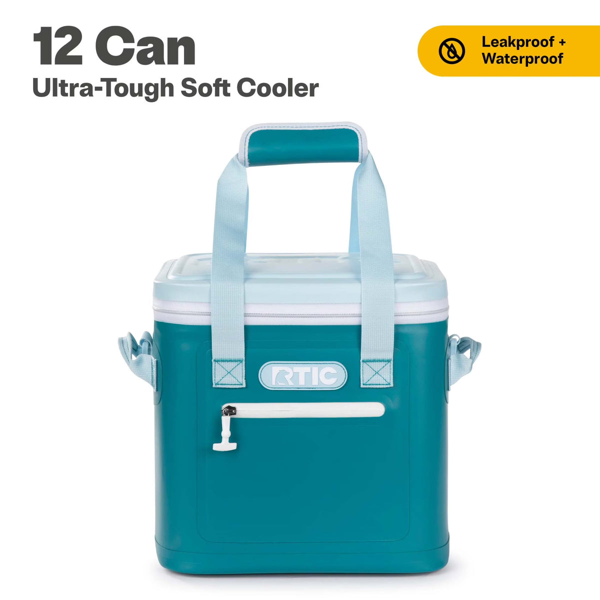 RTIC 12 Can Ultra-Tough Soft Cooler, 10 Qt, Leakproof, Waterproof Zipper,  Black