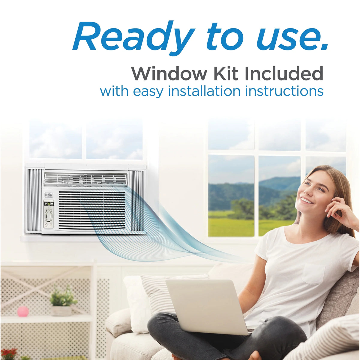 BLACK+DECKER BD06WT6 Window Air Conditioner 6000 BTU, Cools up to 250 Square feet, White