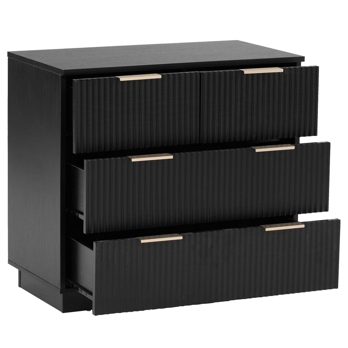 UBesGoo Dresser for Bedroom Wood 4 Drawers Dressers, Fluted Modern Dresser, White