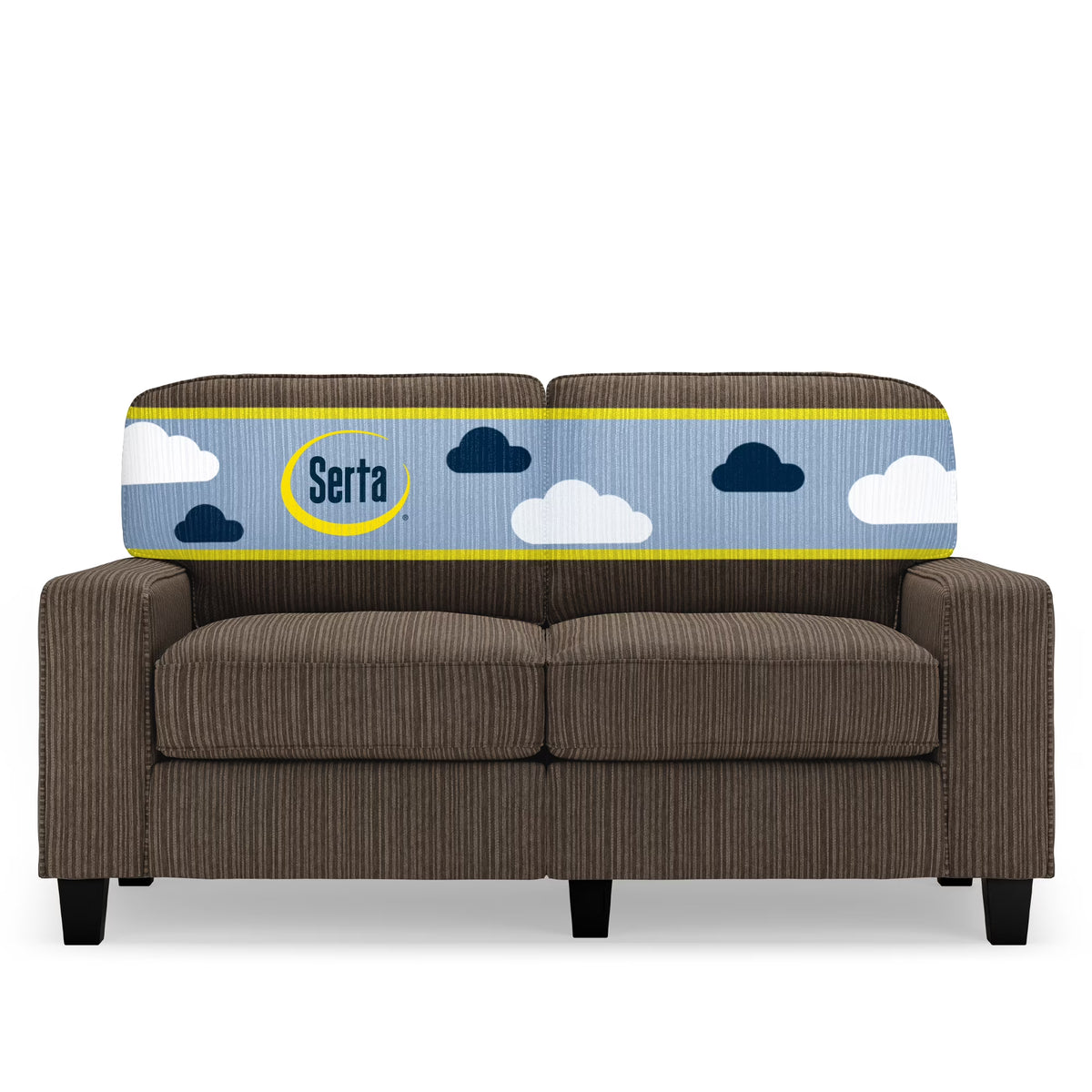 Serta Palisades 61" Track Arm Sofa Loveseat with Removable Covers Beige