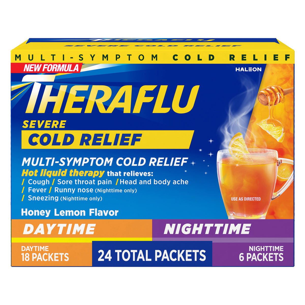 Theraflu Severe Cold Relief Medicine Powder, 24 Packets