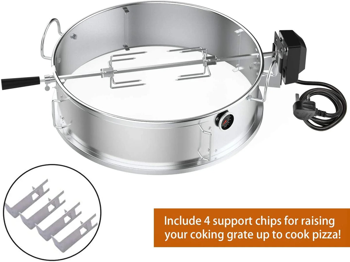 Onlyfire Multi-Purpose Rotisserie Ring Kit for Weber 22 1/2" Kettle Grill