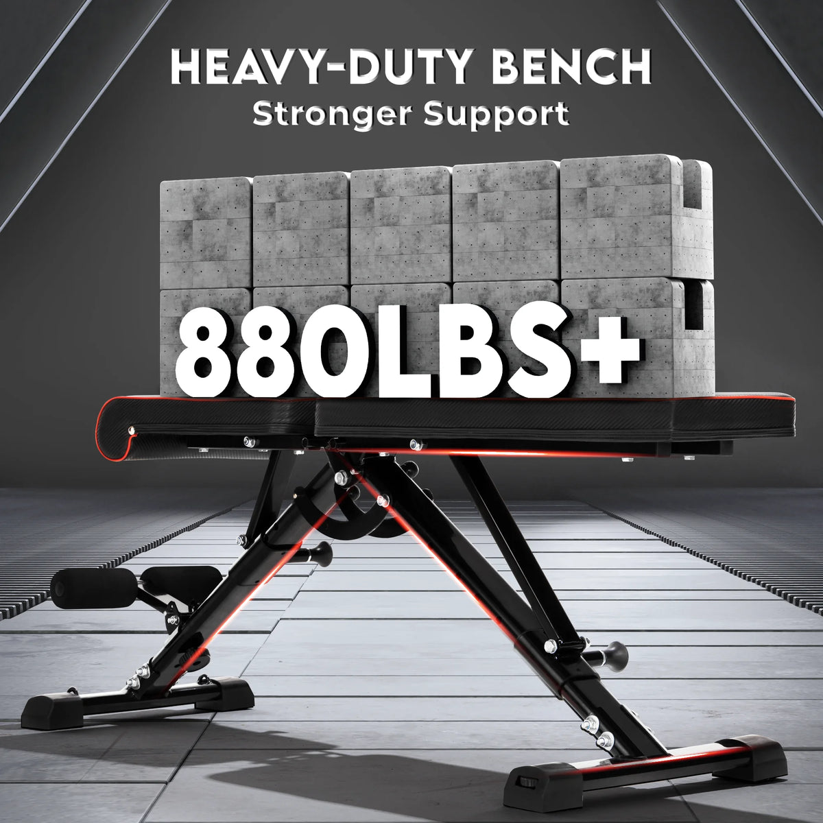Yes4All Hip Thrust Leg Exercise Machines with Bench, Resistance Bands, Black/Red