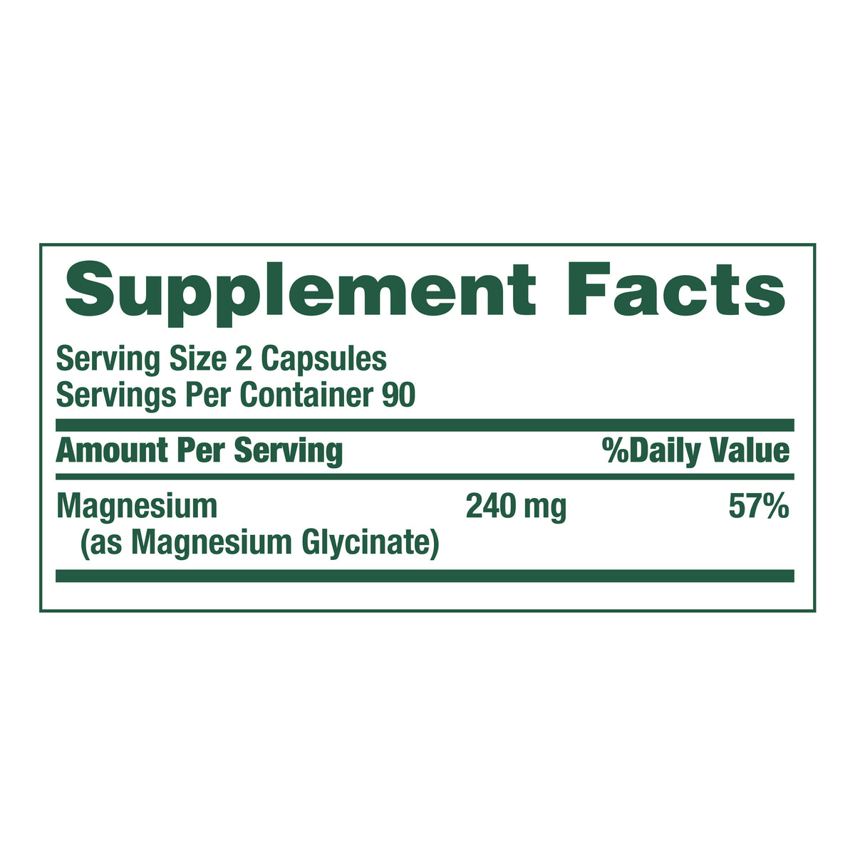 Nature's Bounty Magnesium Glycinate 240 mg, 180 Capsules