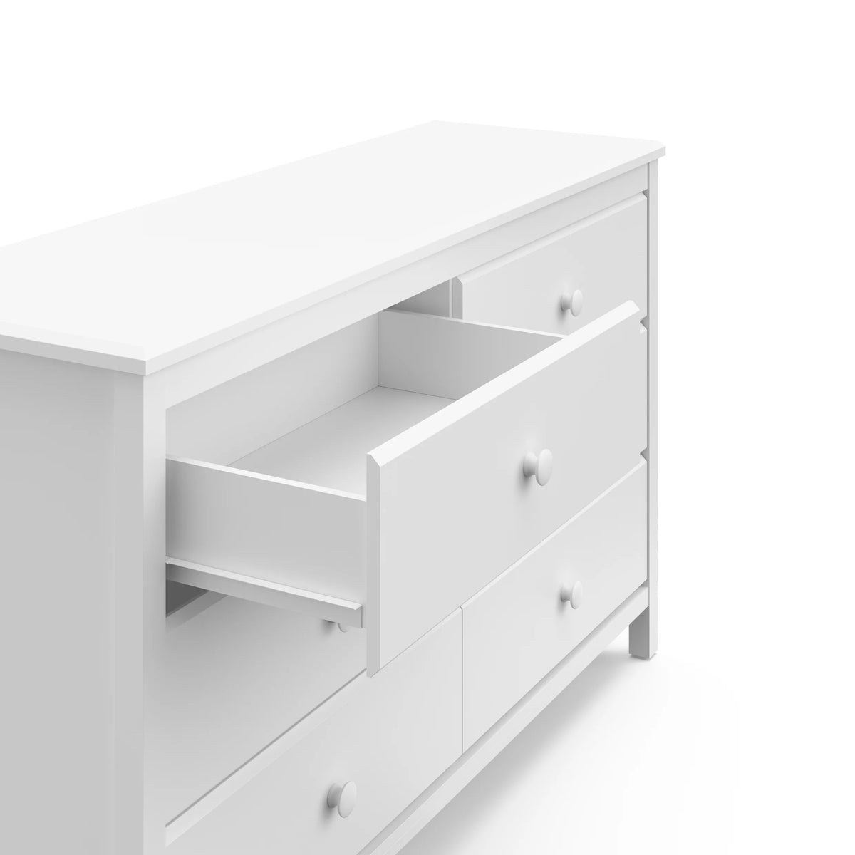 Storkcraft Alpine 6 Drawer Nursery Double Dresser, White