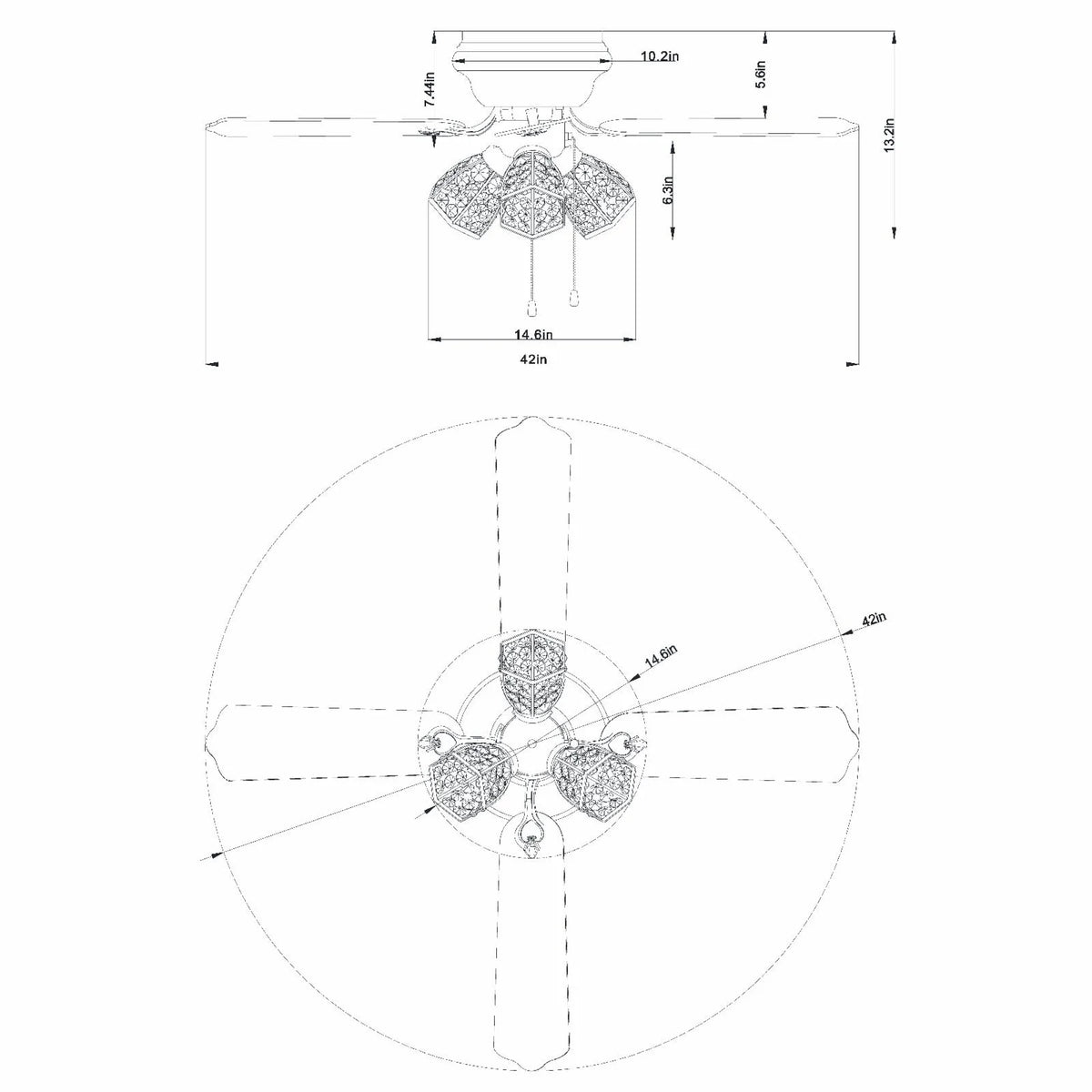 Tarudor 52 inches Indoor Bronze Finish Remote Controlled Ceiling Fan