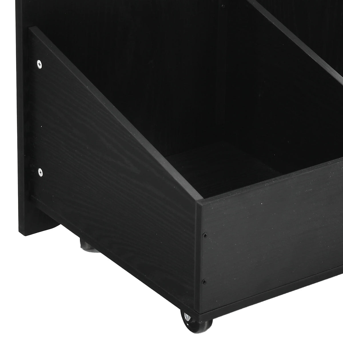 Uforic Kitchen Island with Drop Leaf & Wheels, Island Table with Trash Storage Cabinet, Black