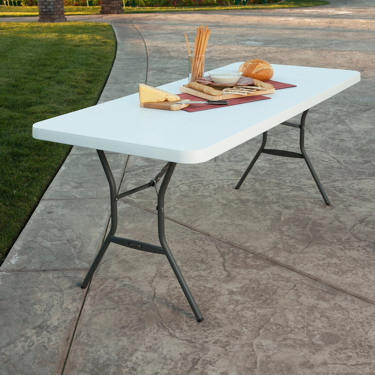 Lifetime 6' Commercial Grade High-Quality Fold-in-Half Folding Table, White (25011)