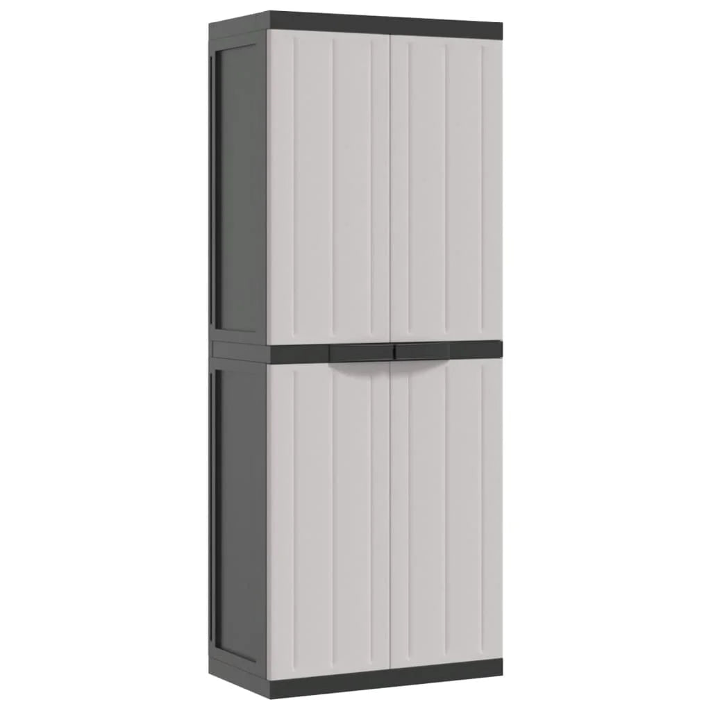 vidaXL Outdoor Storage Cabinet Black 25.6"x14.6"x33.5" PP