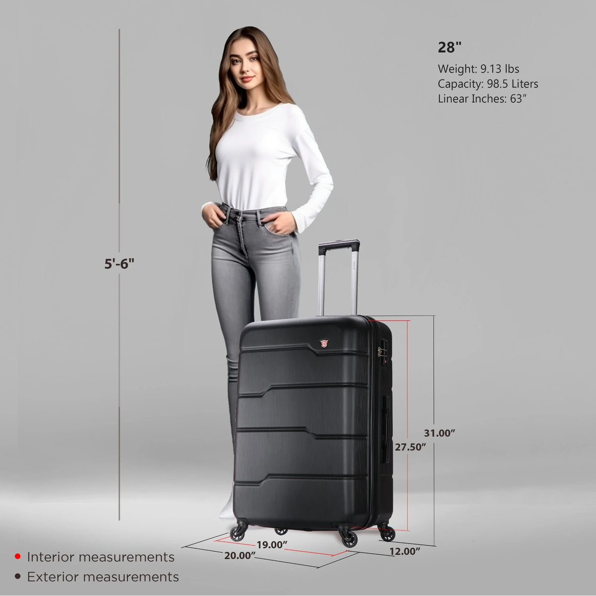 DUKAP Rodez 28" Lightweight Hardside Spinner Luggage