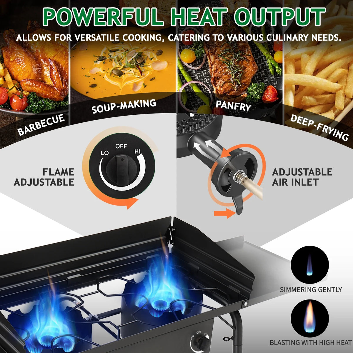 Ktaxon 2 Burner 150000 BTU Cooker Outdoor Camping Picnic Stove Stand BBQ Grill