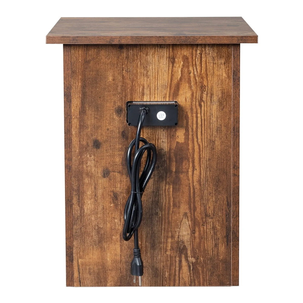 HQZX Vintage Nightstand with USB Socket,Bedside Table with 1 Drawer,Walnut,Adult