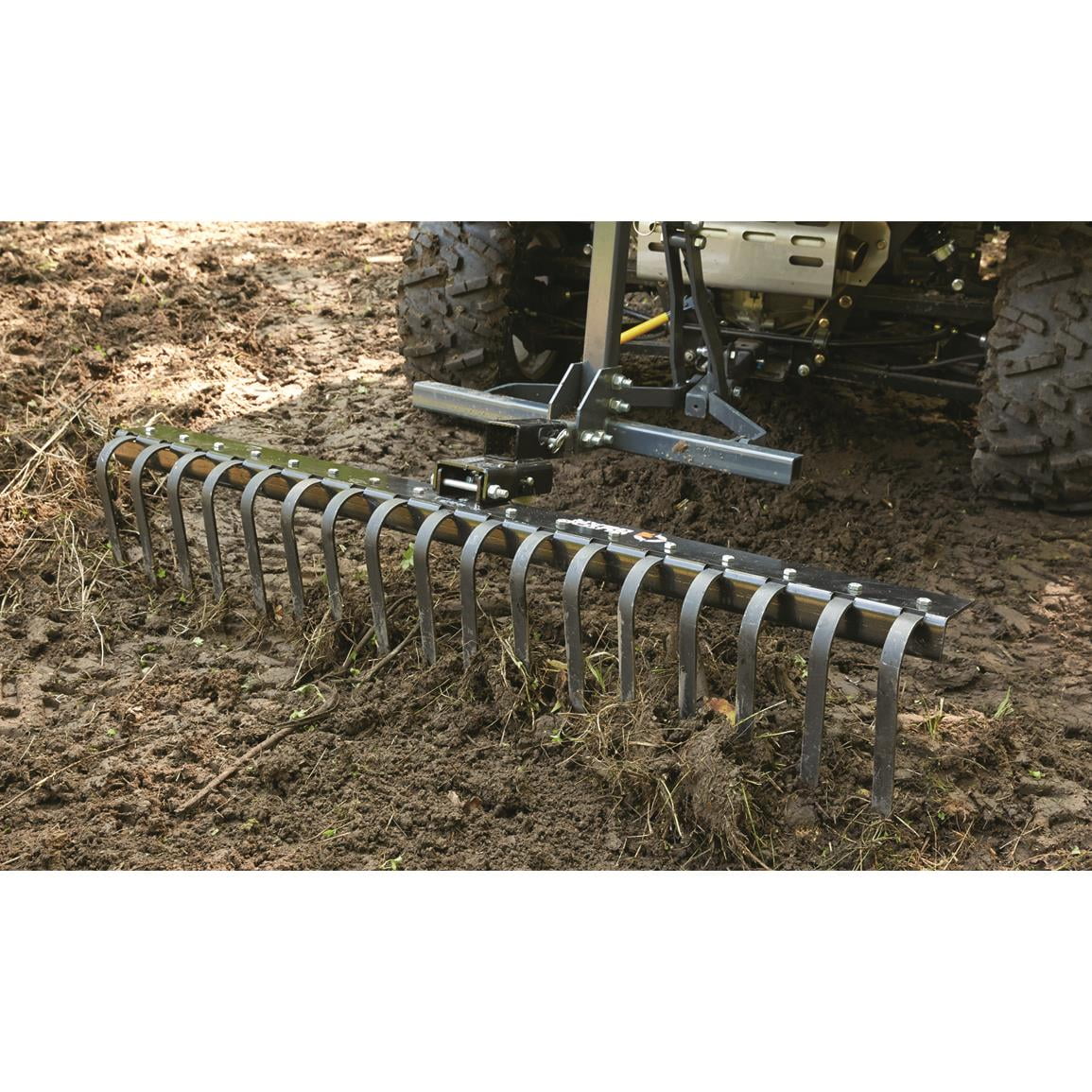 Guide Gear Leveling Landscape Rake, Attachment for ATV, UTV, Vegetable Garden, 60 Wide with 17 Tines