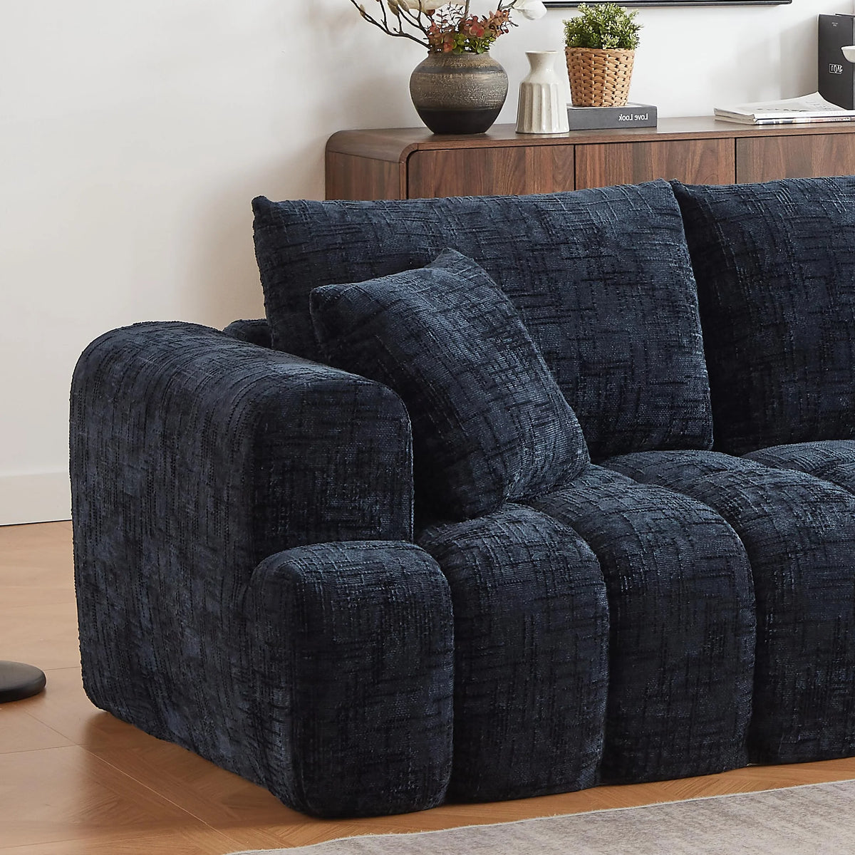 Lovableguy L-Shape Oversized Sectional Sofa,Chenille Modular Cloud Couch Sectional with Right Chaise Lounge,No Assembly,Upholstered Floor Sofa for Living Room Bedroom,khaki