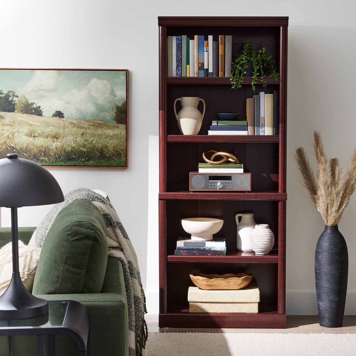 Better Homes & Gardens 71" Ashwood Road 5 Shelf Bookcase, Black Finish