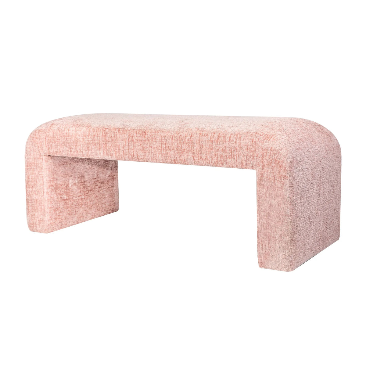 Jofran Sophia Modern Luxury Curved Upholstered Jacquard Bench - Small