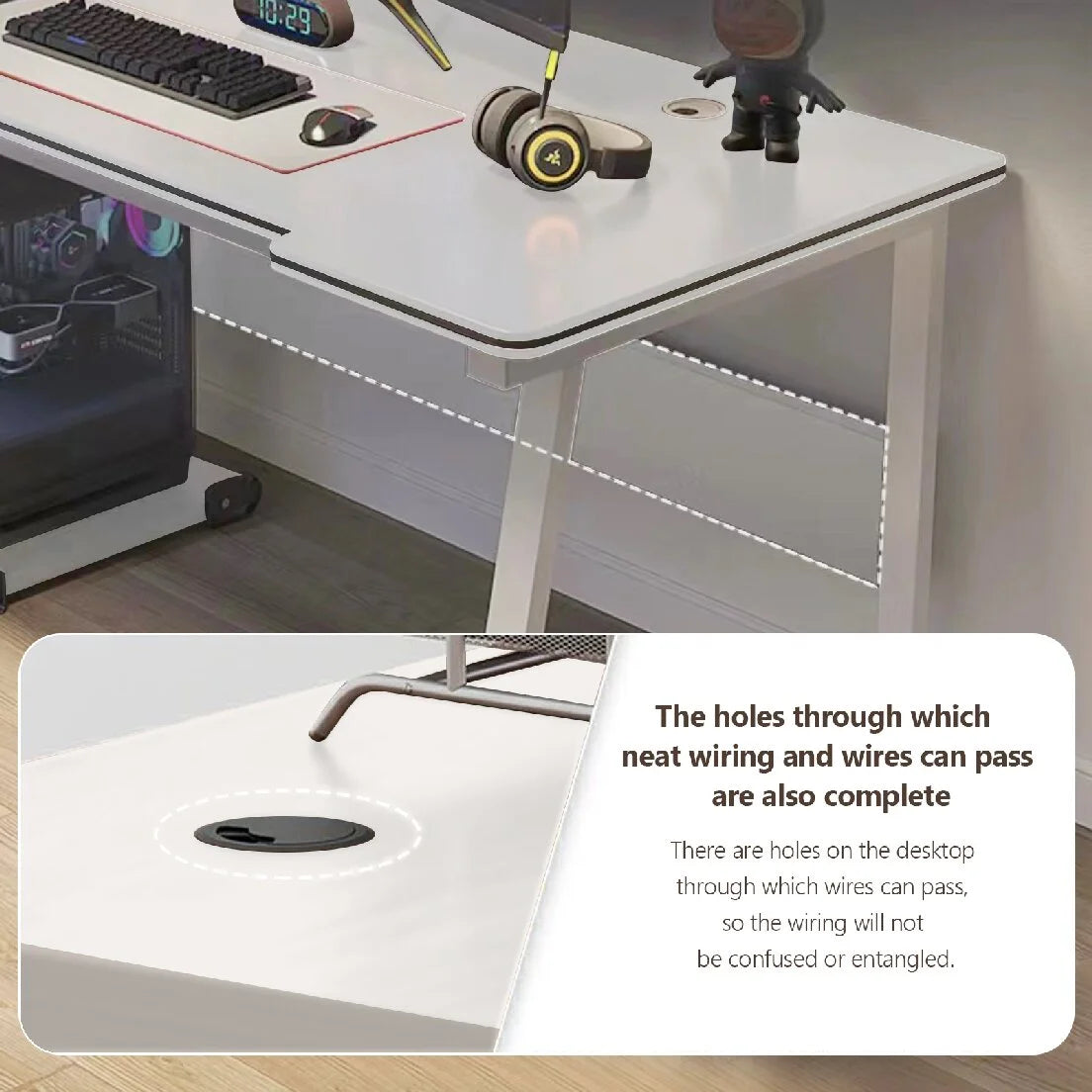 Gaming Desk Computer Writing Table Student Art Modren Simple Style PC Wood Suitable for Home, Office.
