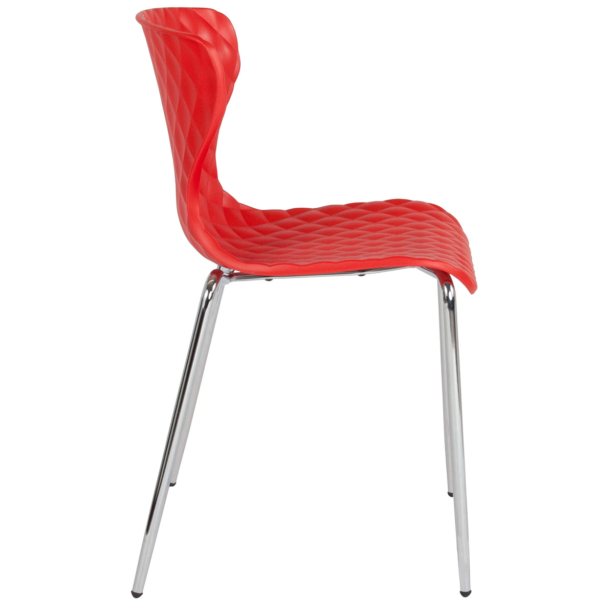 Flash Furniture 4 Pack Lowell Contemporary Design Orange Plastic Stack Chair