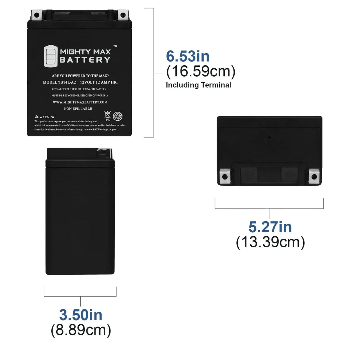 YB14L-A2 12V 12Ah Battery for Ducati 500 Pantah 2011