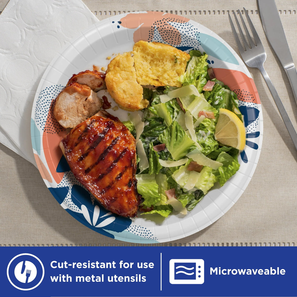 (4 pack) Dixie Disposable Paper Plates, Multicolor, 10 in, 210 Count