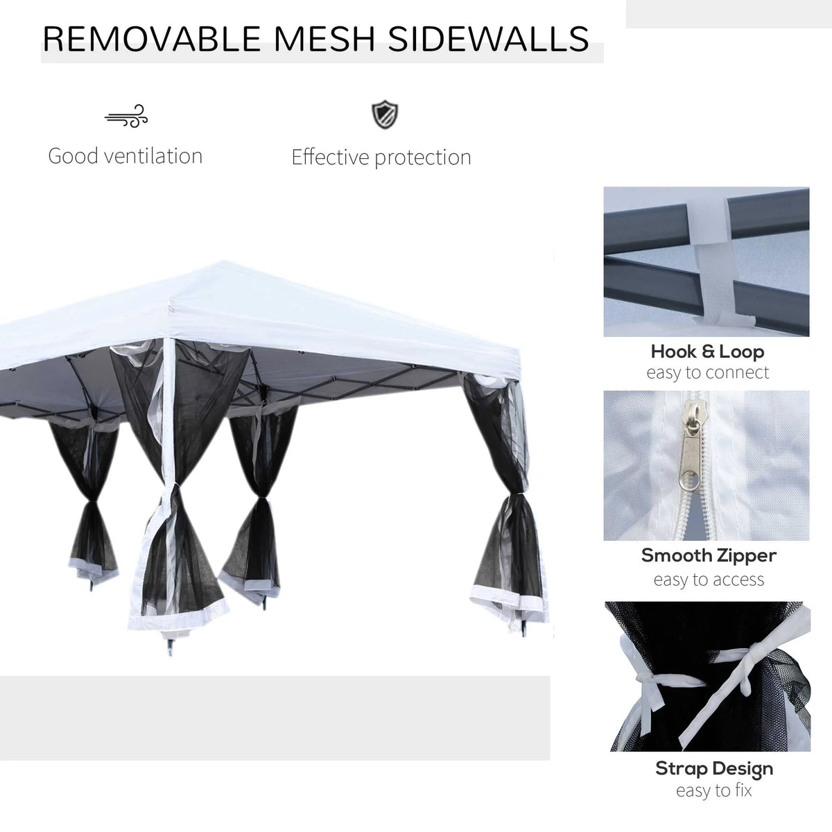Outsunny 10' x 20' Pop Up Canopy Tent with Netting, Heavy Duty Large Party Tent, Instant Sun Shelter with Carry Bag for Backyard Garden Patio, Beige