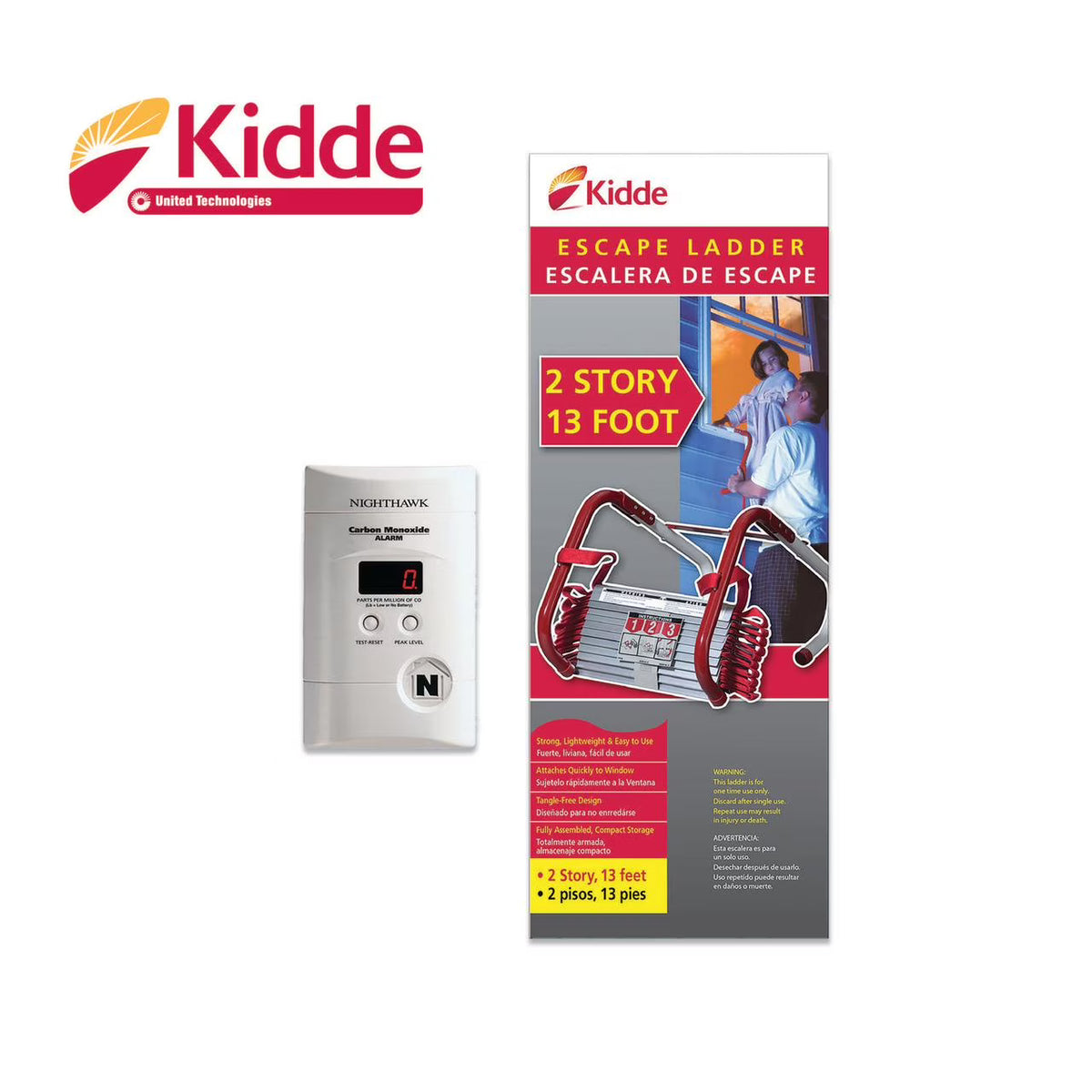 Kidde Best Sellers Bundle: CO Alarm and Fire Ladder
