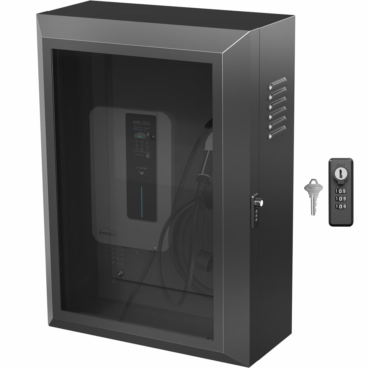 VIVO Wall-Mounted EV Charger Protective Box with Digital Safety Lock and Keypad