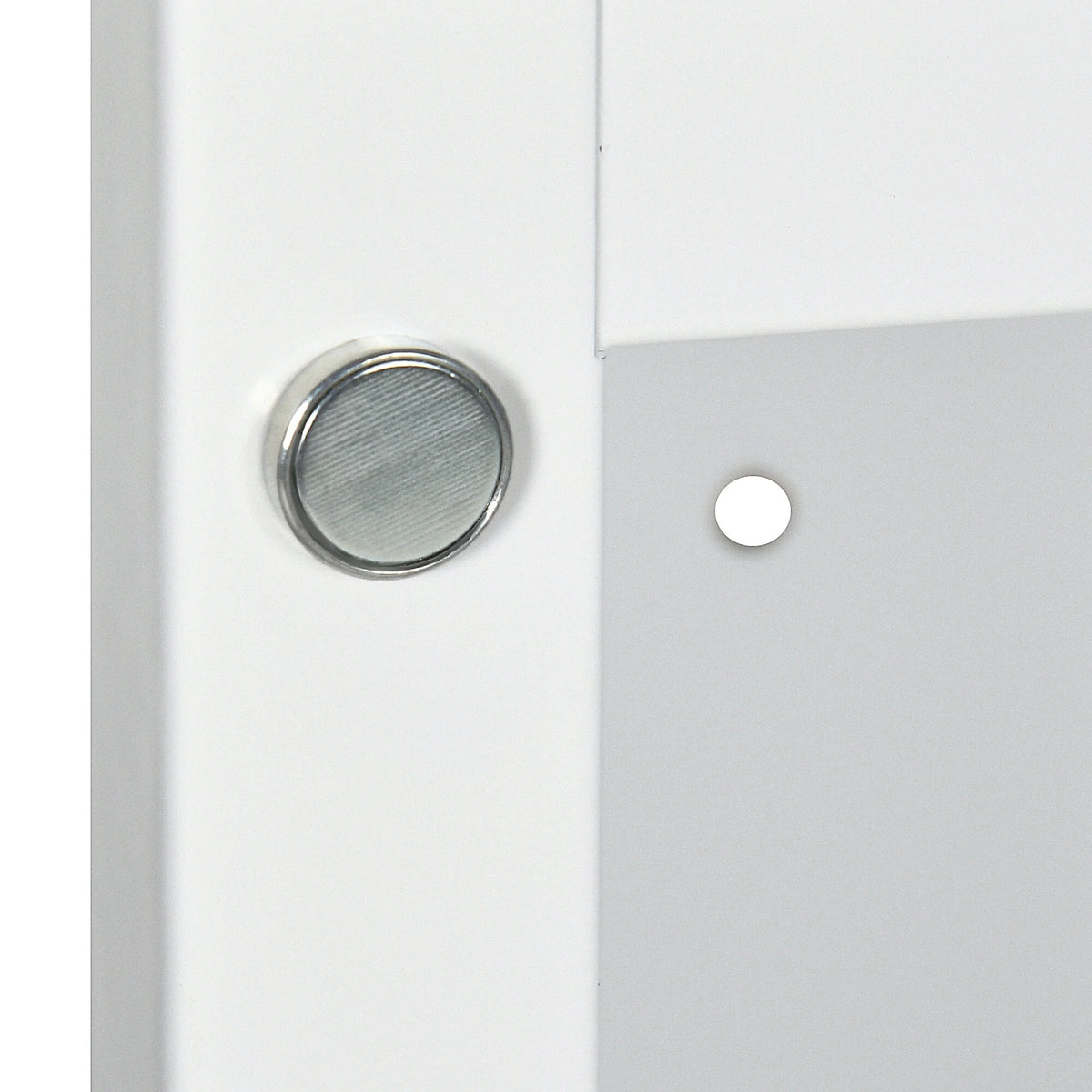 Kleankin Recessed Medicine Cabinet with Mirror,Bathroom Mirror Cabinet Wall Mounted with Single Door and Storage Shelves,White,White Stainless Steel Bath Faucets Bathroom Storage