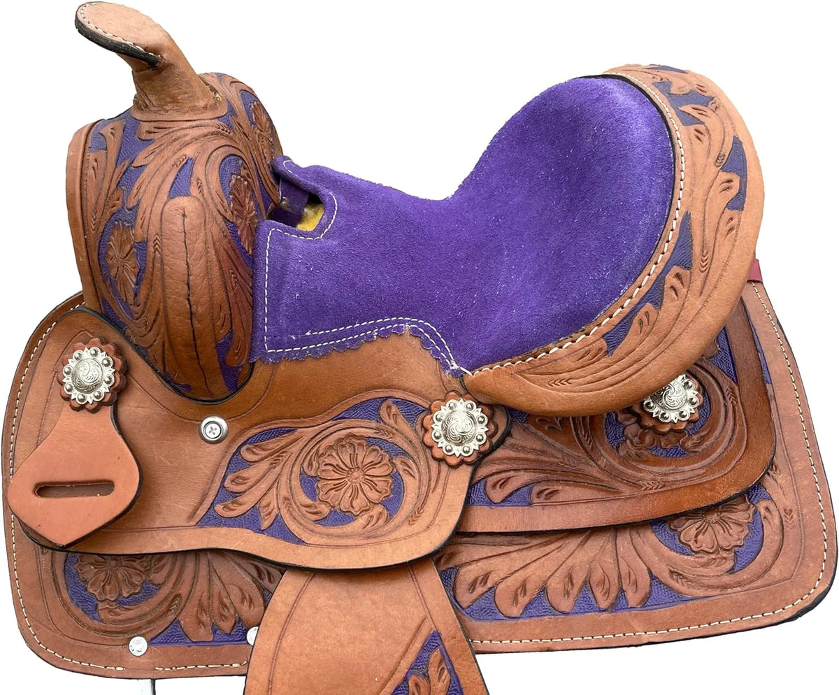 RESISTANCE Western Miniature Barrel Saddle with Conchos Inlay Colors