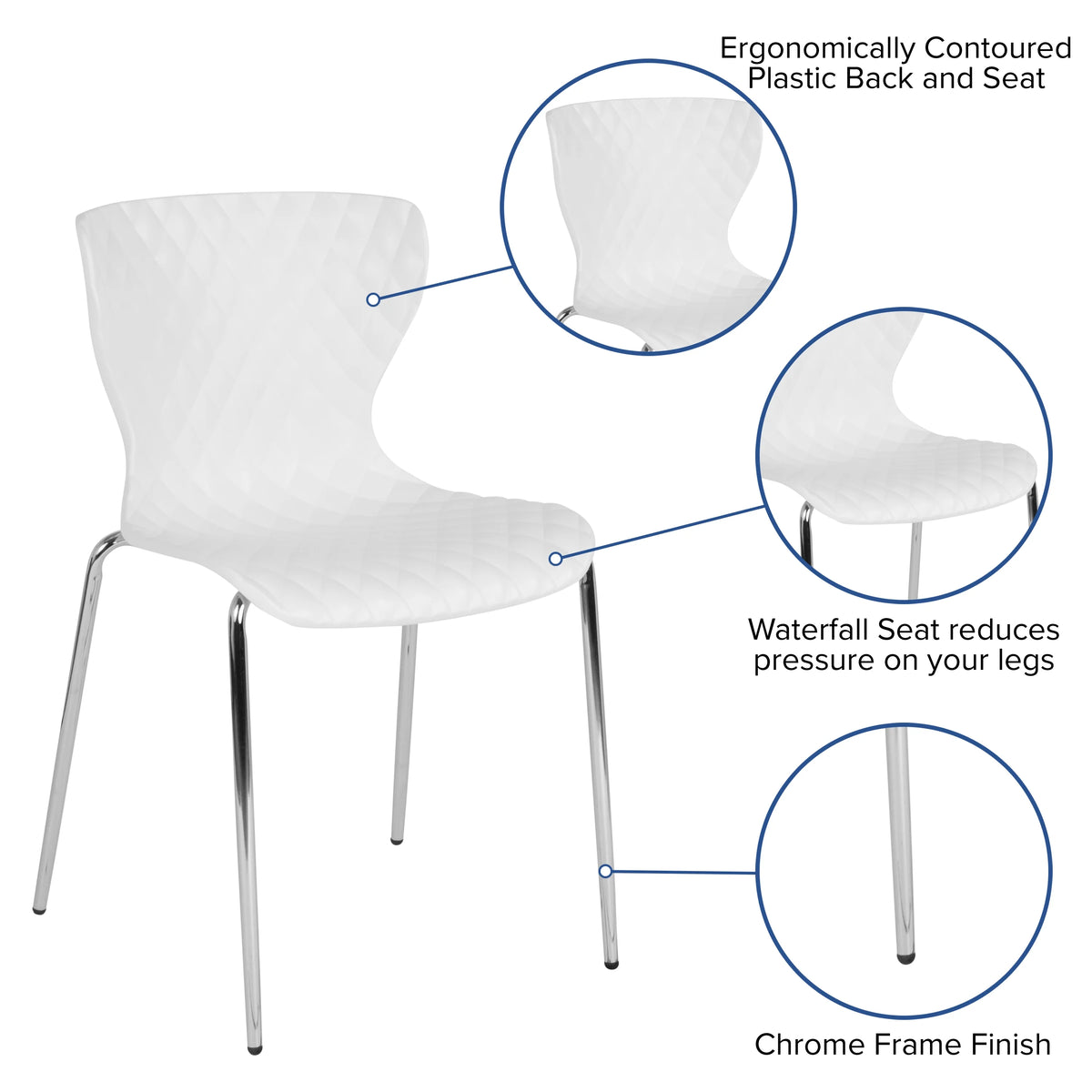 Flash Furniture 4 Pack Lowell Contemporary Design Orange Plastic Stack Chair