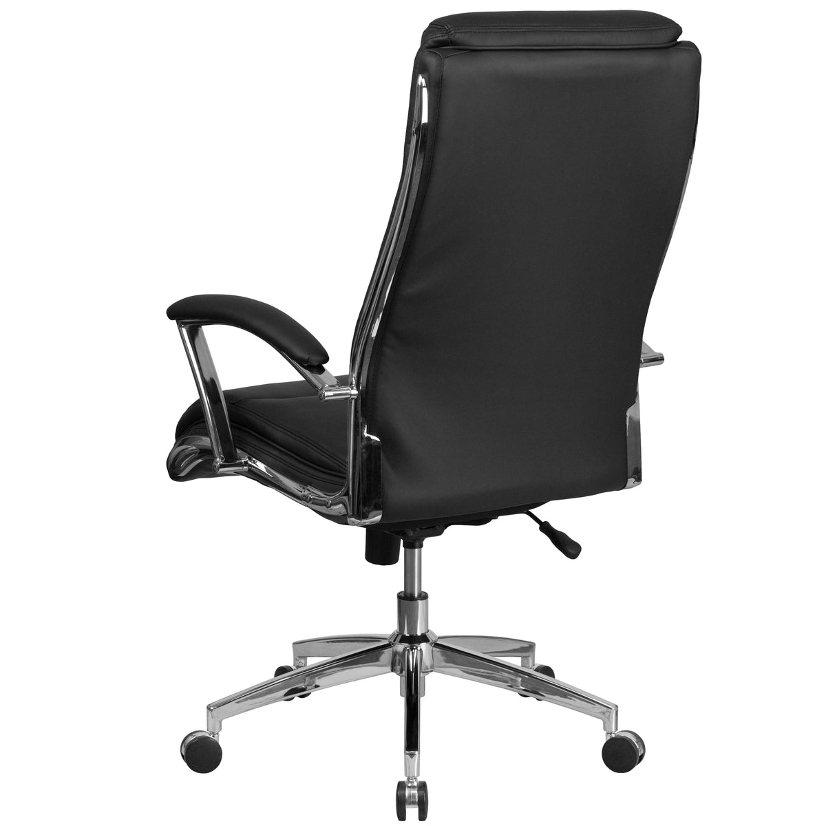 Emma + Oliver High Back Designer White LeatherSoft Smooth Swivel Office Chair with Arms