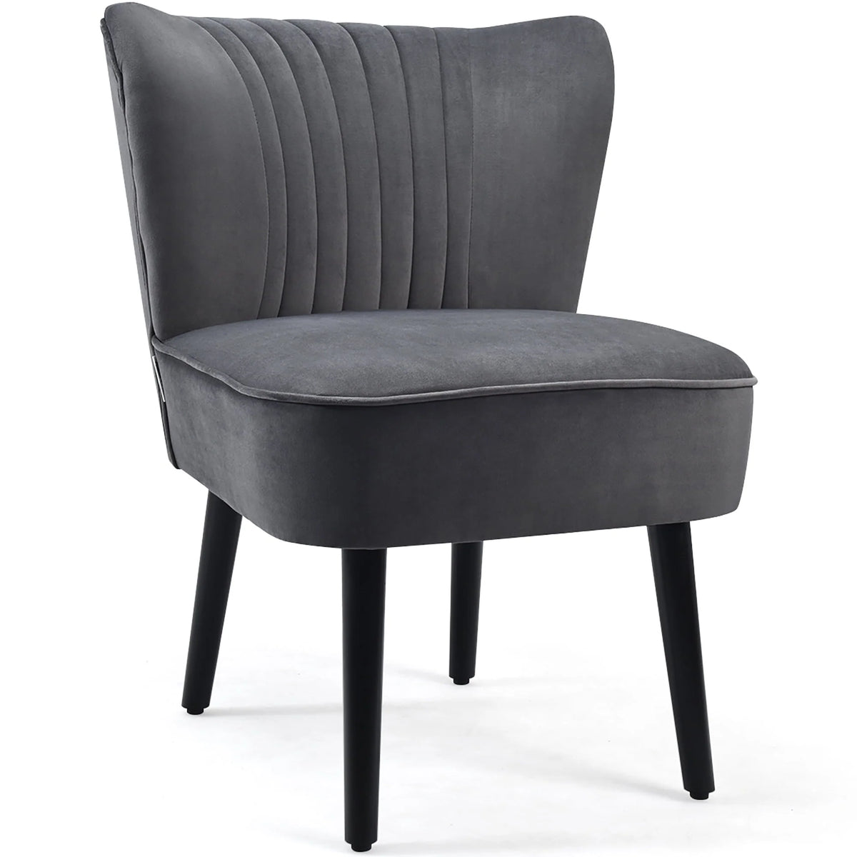 Costway Set of 2 Armless Accent Chair Upholstered Leisure Chair Single Sofa Dark Grey