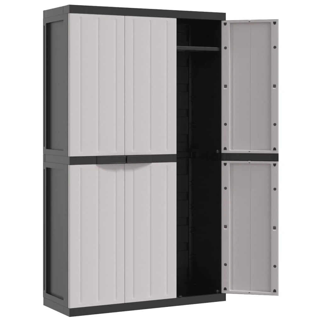 vidaXL Outdoor Storage Cabinet Black 25.6"x14.6"x33.5" PP