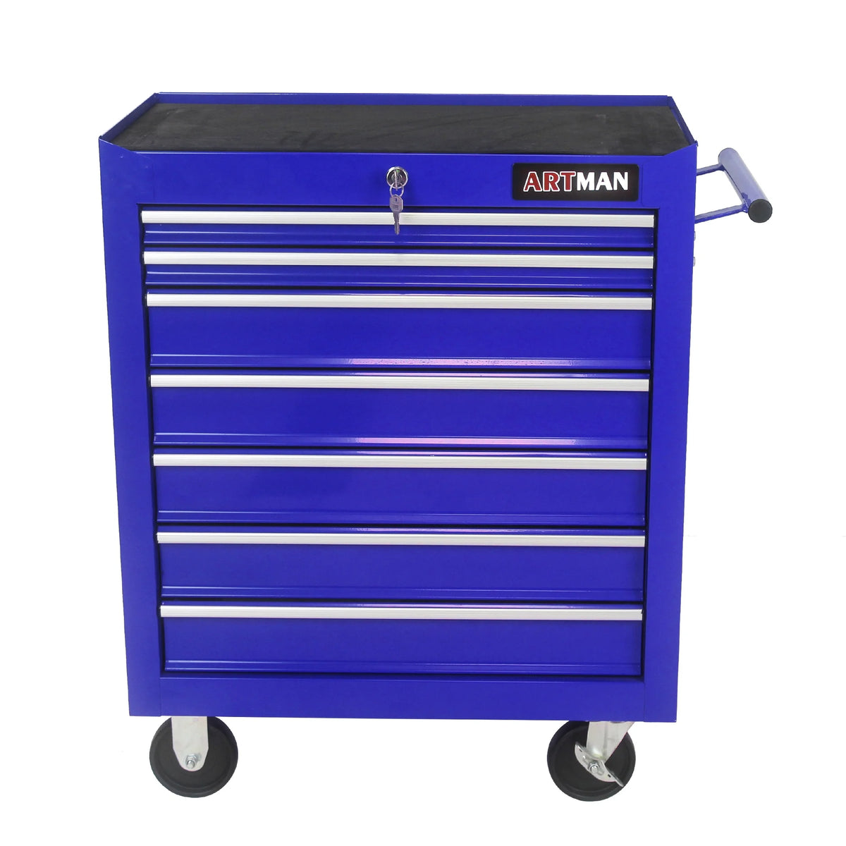Broadfashion Rolling Tool Box 7 Drawer Tool Chest with Wheels Tool Boxes & Organizers, Alloy Steel Blue, 48.5 Pounds