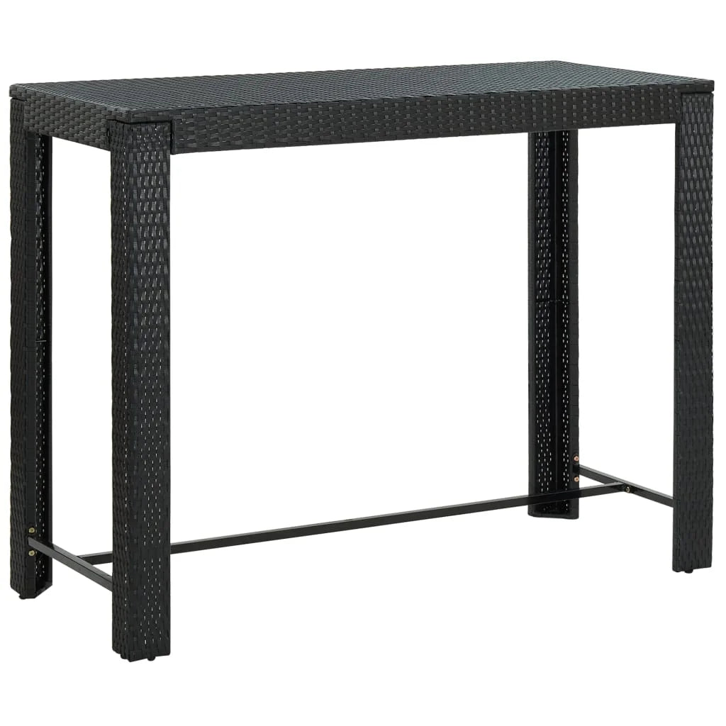 vidaXL Patio Bar Set Outdoor Bistro Set Bar Stool Bistro Table Poly Rattan