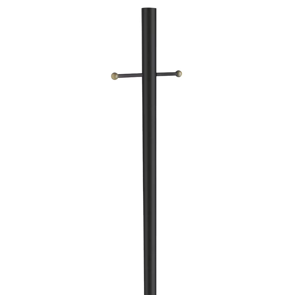 Design House 80" Traditional Weather-Resistant Outdoor Lamp Post with Cross Arm, Black