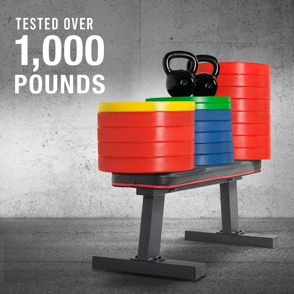 CAP Strength Heavy Duty Flat Bench, Black Finish (600lb Weight Capacity)